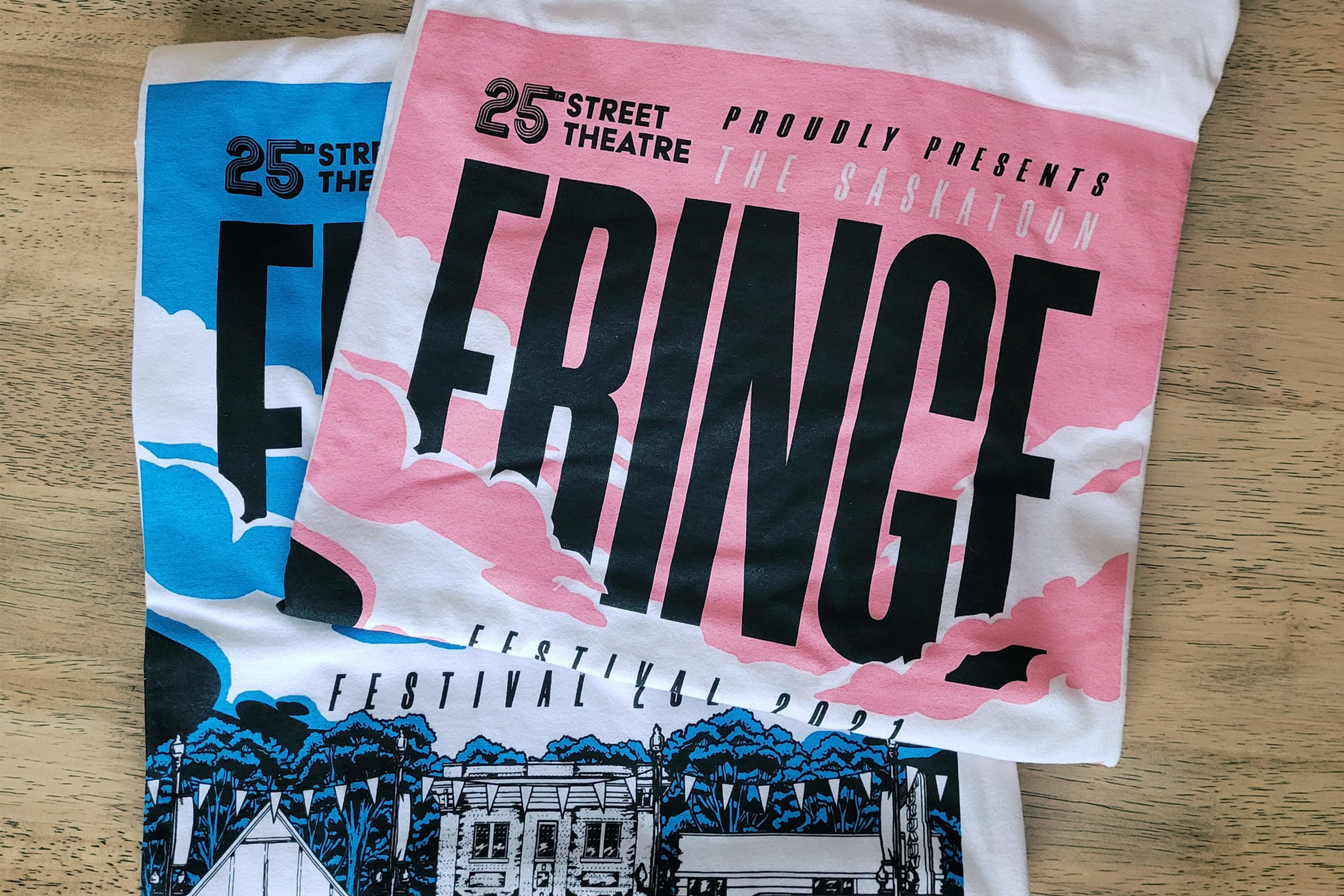 Merch for Fringe Happy young woman chasing man while riding bicycle on a sunny day